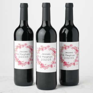 Wedding Reception Rehearsal Elegant Wine  Wine Label