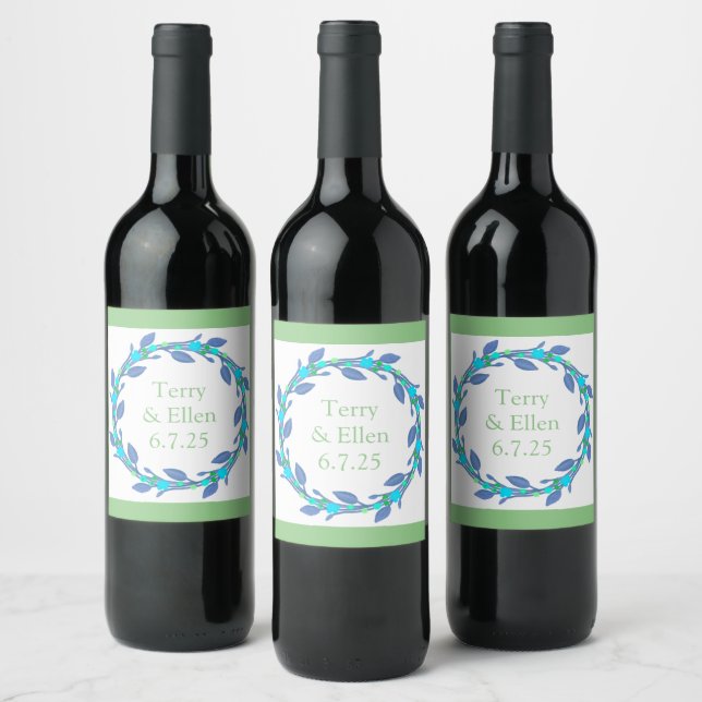 Wedding Reception Rehearsal Elegant Wine  Wine Label (Bottles)