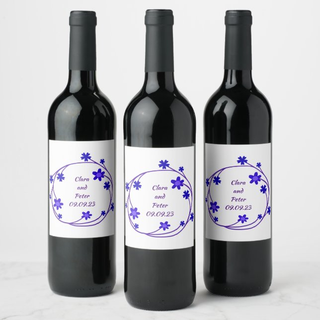 Wedding Reception Rehearsal Wine Elegant Label (Bottles)