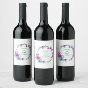 Wedding Reception Rehearsal Wine Elegant Label