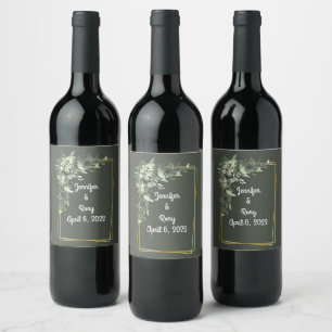 Wedding Reception Rehearsal Wine Elegant Label