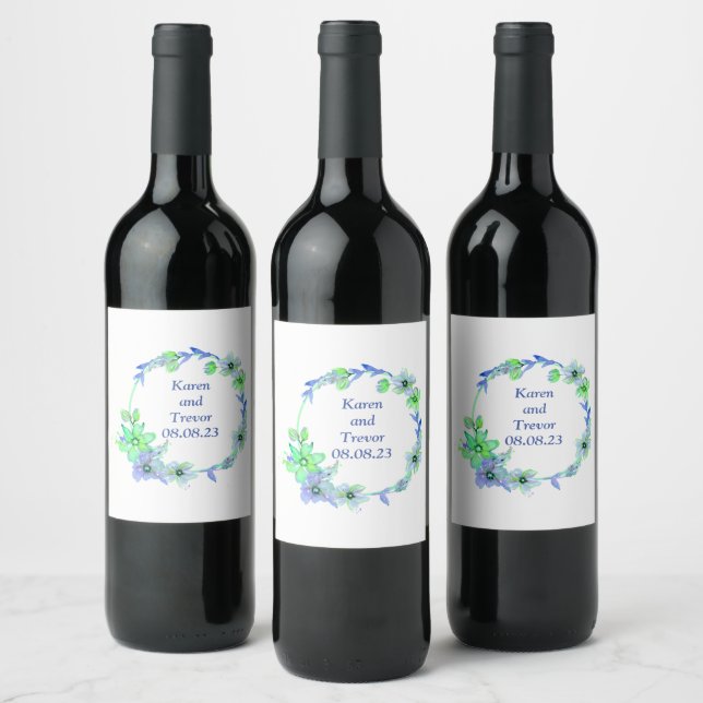 Wedding Reception Rehearsal Wine Elegant Label (Bottles)