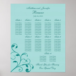 Wedding Reception Seating Chart - Standard Sizes