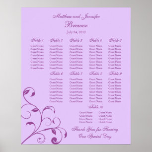 Wedding Reception Seating Chart - Standard Sizes