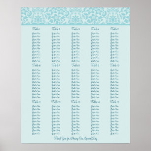 Wedding Reception Seating Chart - Standard Sizes