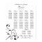 Wedding Reception Seating Chart - Standard Sizes