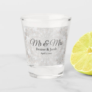 Wedding Reception Simple Silver White Gold Elegant Shot Glass