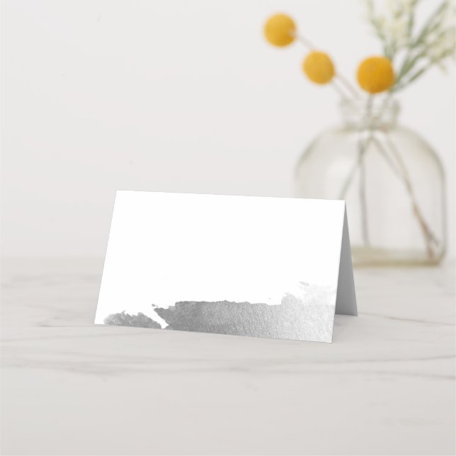 WEDDING RECEPTION stylish glam luxe gilded silver Place Card (Front)