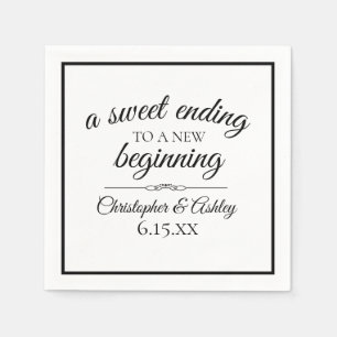 Wedding Reception Sweet Ending New Beginning Napkin