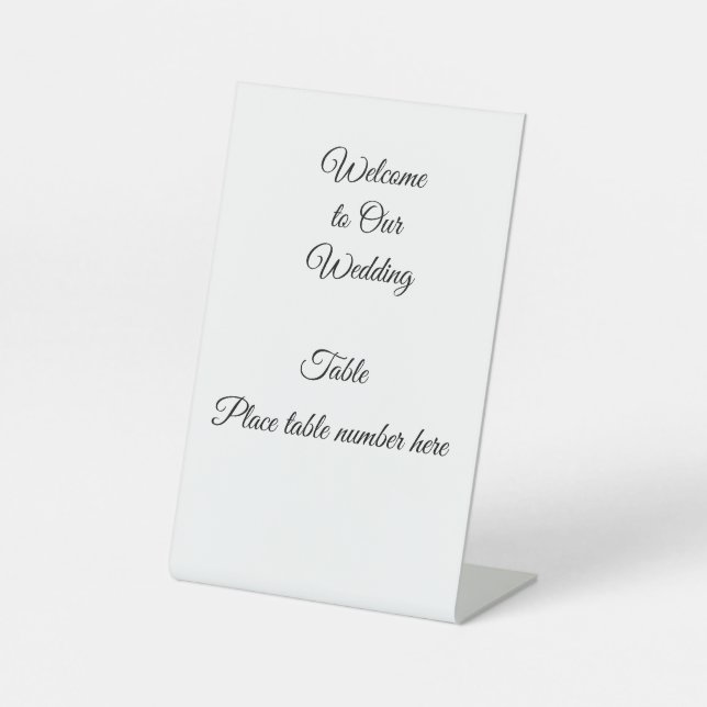 Wedding Reception Table Number Pedestal Sign (Front)