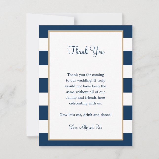 Wedding Reception Thank You Card (Front)