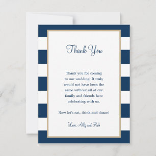 Wedding Reception Thank You Card