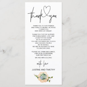 Wedding Reception Thank You Decor Thanksgiving Menu