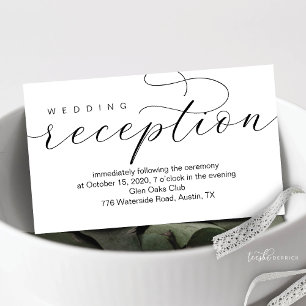 Wedding Reception Time and Venue, Modern minimal Enclosure Card