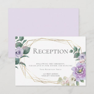 Wedding Reception Watercolor Lavender Floral Invitation