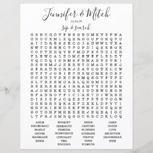 Wedding Reception Word Search Game, Custom Game