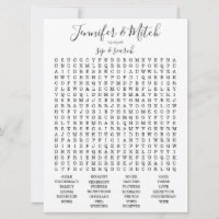 Wedding Reception Word Search Game, Custom Game