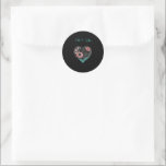 Wedding Red Heart Envelope Sticker Labels Seal<br><div class="desc">This romantic heart wedding sticker is perfect for sealing envelopes with elegance and style. Featuring a beautifully layered red heart with intricate floral details against a bold black background, this design adds a luxurious and personal touch to wedding invitations, save the dates, and thank you cards. Ideal for couples looking...</div>