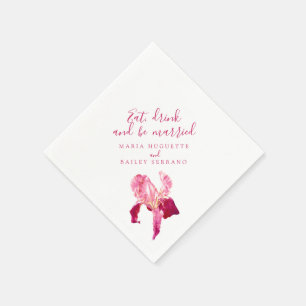 Wedding red pink iris ultra violet paper napkins