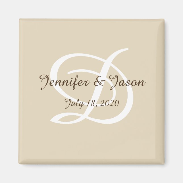 Wedding refrigerator magnet personalised (Front)