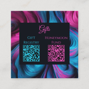 Wedding Registry and Honeymoon Fund-Modern- Square Business Card
