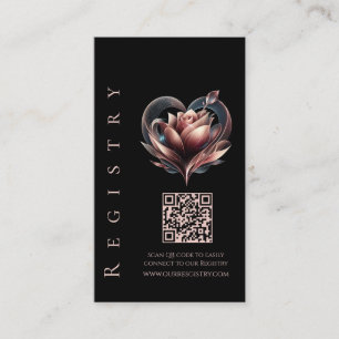Wedding Registry-Modern Blush Rose with a Heart Business Card