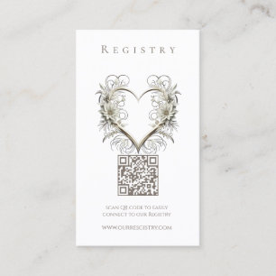 Wedding Registry-Modern Flowers with a Heart Business Card