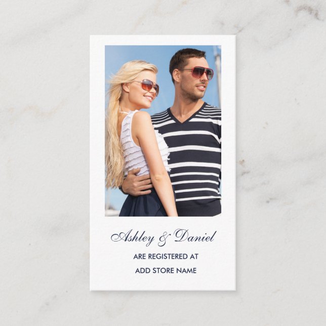 Wedding Registry Photo Insert Card - Choose Colour (Front)