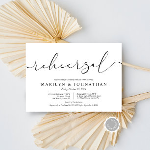 Wedding Rehearsal and Dinner, modern minimal Invitation