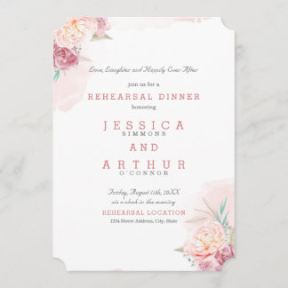 Wedding Rehearsal Dinner | Blush and Blooms Invitation