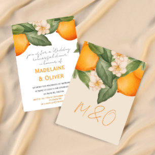 Wedding Rehearsal Dinner Citrus Orange Modern Invitation