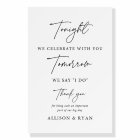 Wedding Rehearsal Dinner Decorations Sign