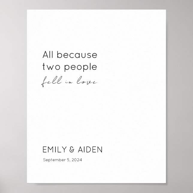 Wedding Rehearsal Dinner Engagement Party Sign (Front)