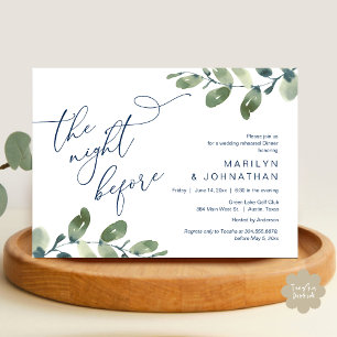 Wedding Rehearsal Dinner, Eucalyptus Greenery Invitation