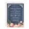 Wedding Rehearsal Dinner Floral Blue Chalkboard