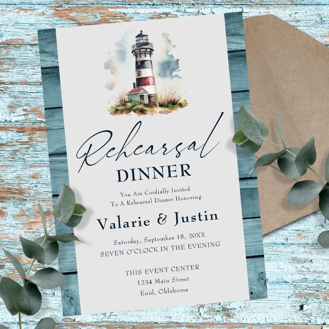 Wedding Rehearsal Dinner Lighthouse Invitation (Creator Uploaded)