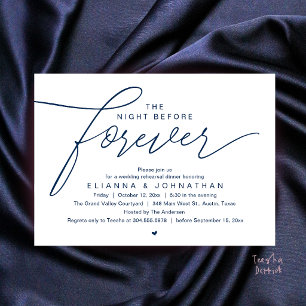 Wedding Rehearsal Dinner, Modern Elegant Script Invitation