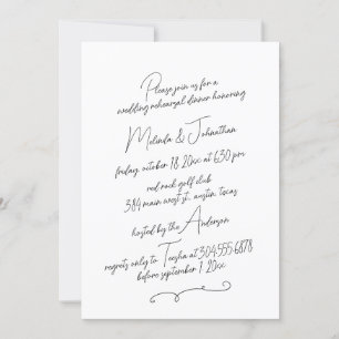 Wedding Rehearsal Dinner party, Modern Rustic Invitation