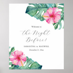 Wedding Rehearsal Dinner Signs Hibiscus Flowers