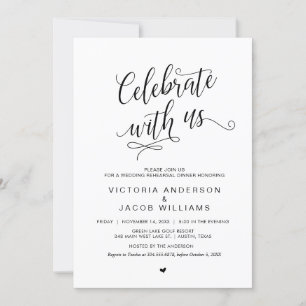 Wedding Rehearsal Dinner, Simple Classy Black, Invitation