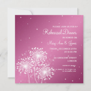 Wedding Rehearsal Dinner Summer Sparkle Rose Pink Invitation