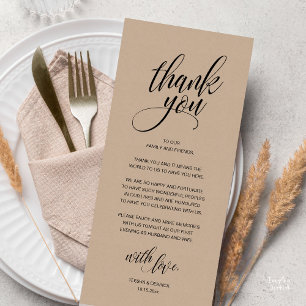Wedding Rehearsal Dinner Thank You Card