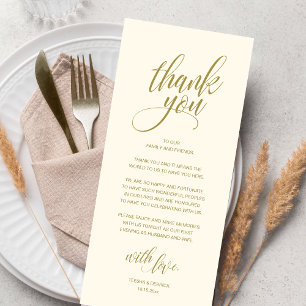 Wedding Rehearsal Dinner Thank You Card
