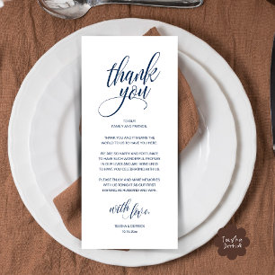 Wedding Rehearsal Dinner Thank You Card