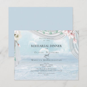 Wedding Rehearsal   Elegant Beach Driftwood Tulle Invitation