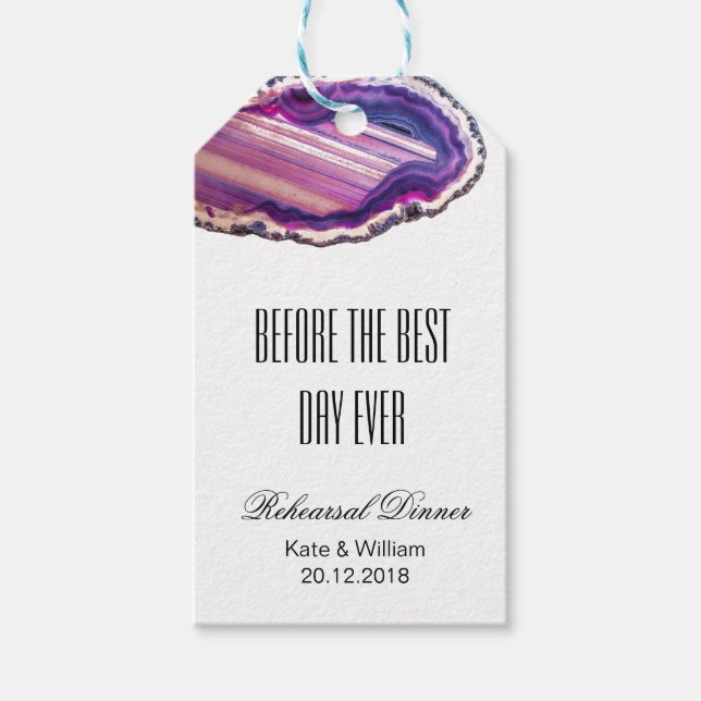 Wedding Rehearsal favour Dinner tags (Front)