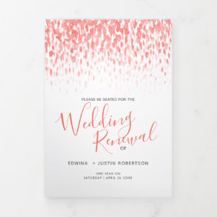 Wedding renewal ceremony program coral program Tri-Fold programme