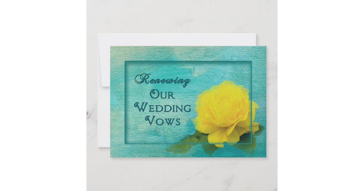 Wedding Renewal of Vows Yellow Rose Invitation Zazzle