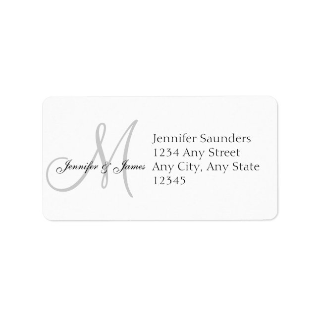 Wedding Reply Card Address Labels Monogram (Front)