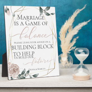 Wedding Request Building Block Dusty Rose Plaque